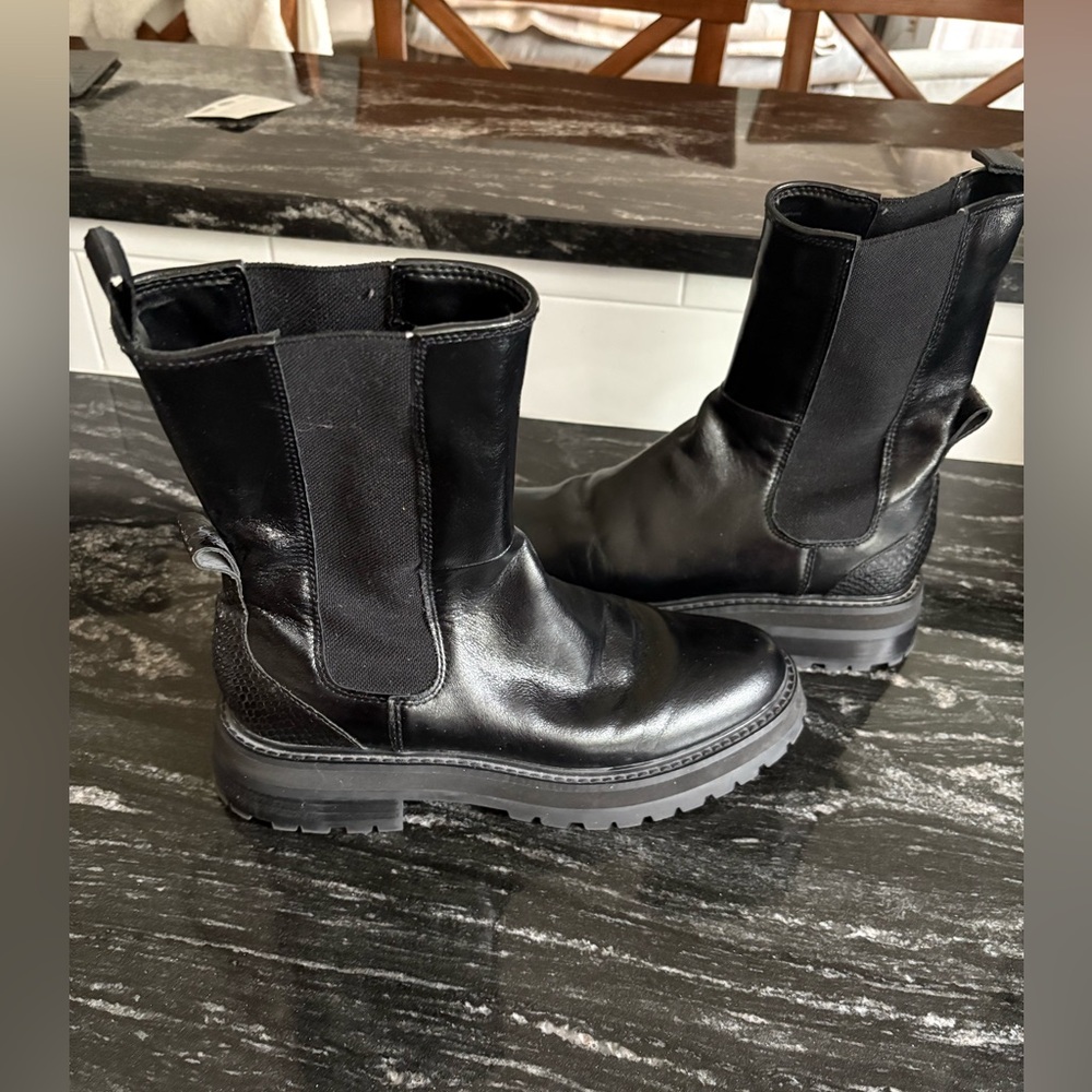 Black Franco Sarto Leather Boots